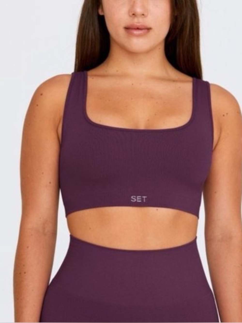 SET ACTIVE Sculptflex Ribbed Scoop Sports Bra - Purple (543)